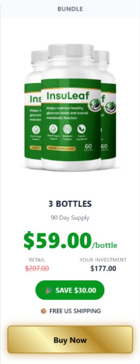 InsuLeaf 3 bottle bundle promotion for extended blood sugar support supply